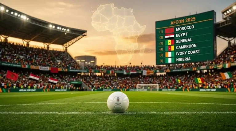 Classement de la coupe d'afrique des nations de football dans un stade de football
